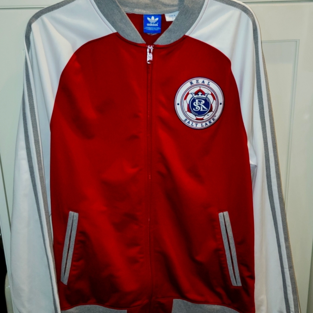 RARE Adidas RSL Real Salt Lake Men's M MLS Soccer Full Zip Jacket